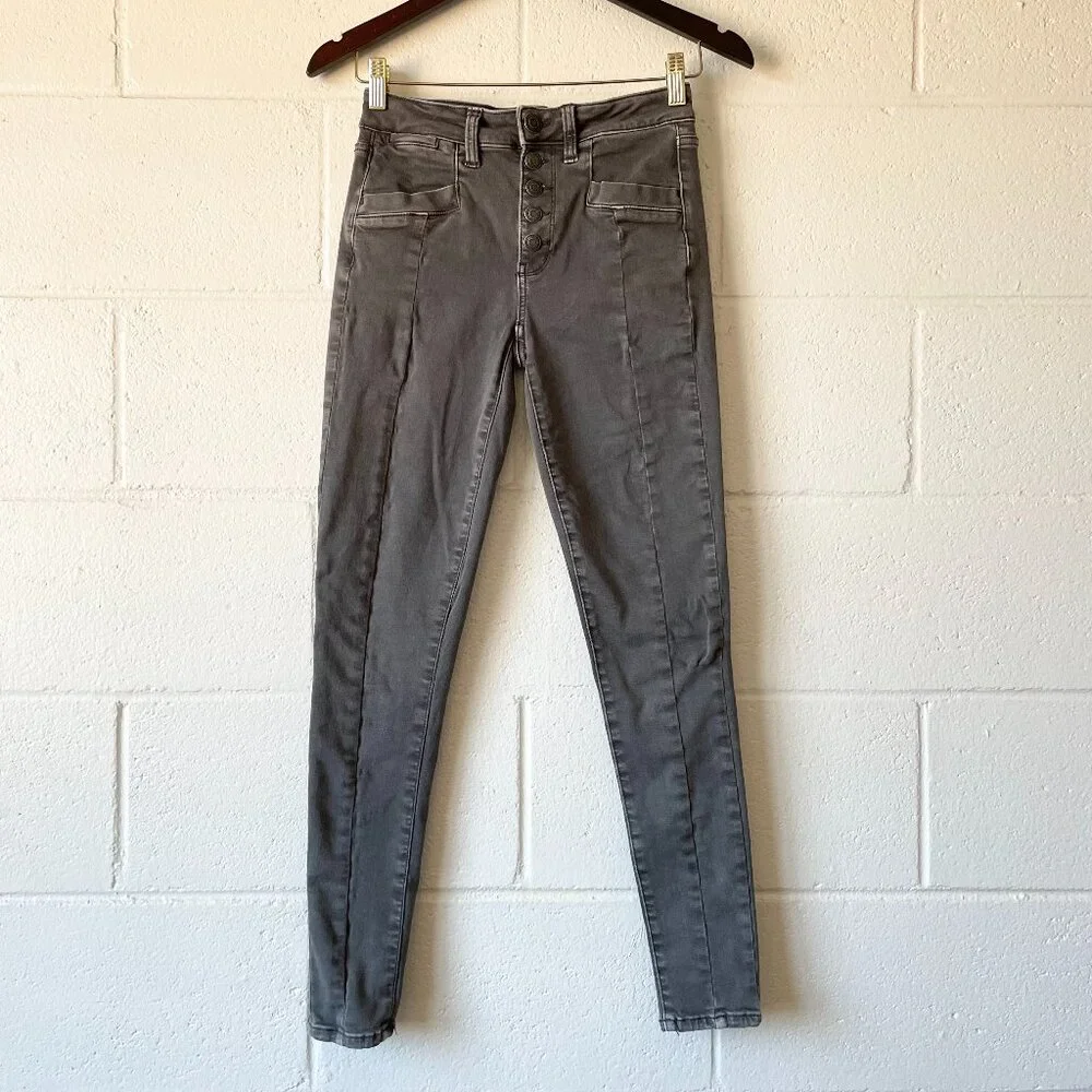 American Eagle Outfitters Buttonfly Next Level Stretch Hi Rise Jegging Women's 4